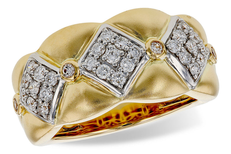 Quilted gold and .50 ctw diamond ring