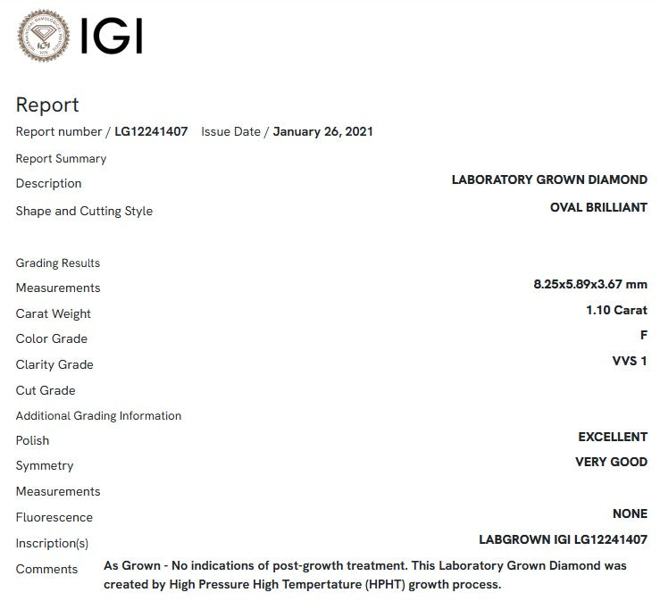 1.28ctw oval diamond twist band 18k white gold ring report