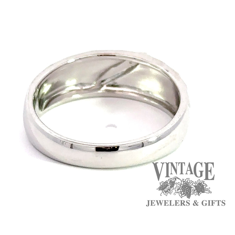 14 karat white gold marquise shape Illusion setting band, rear view