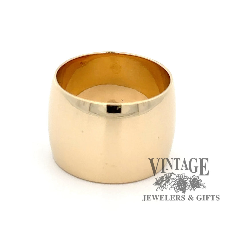 14mm Wide Domed 18K Yellow Gold