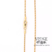 14 karat yellow gold 1.3 mm 16" loose rope chain with lobster clasp