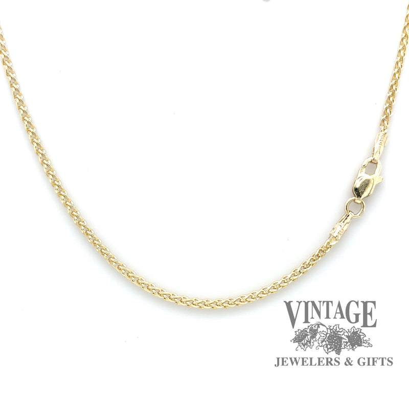 16” 14ky gold 1.7 mm wheat chain