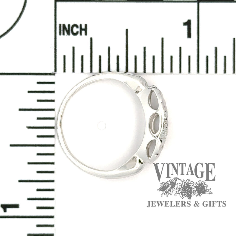 Floral and Triple Marquise Shaped Illusion Setting, 10KW gold band scale