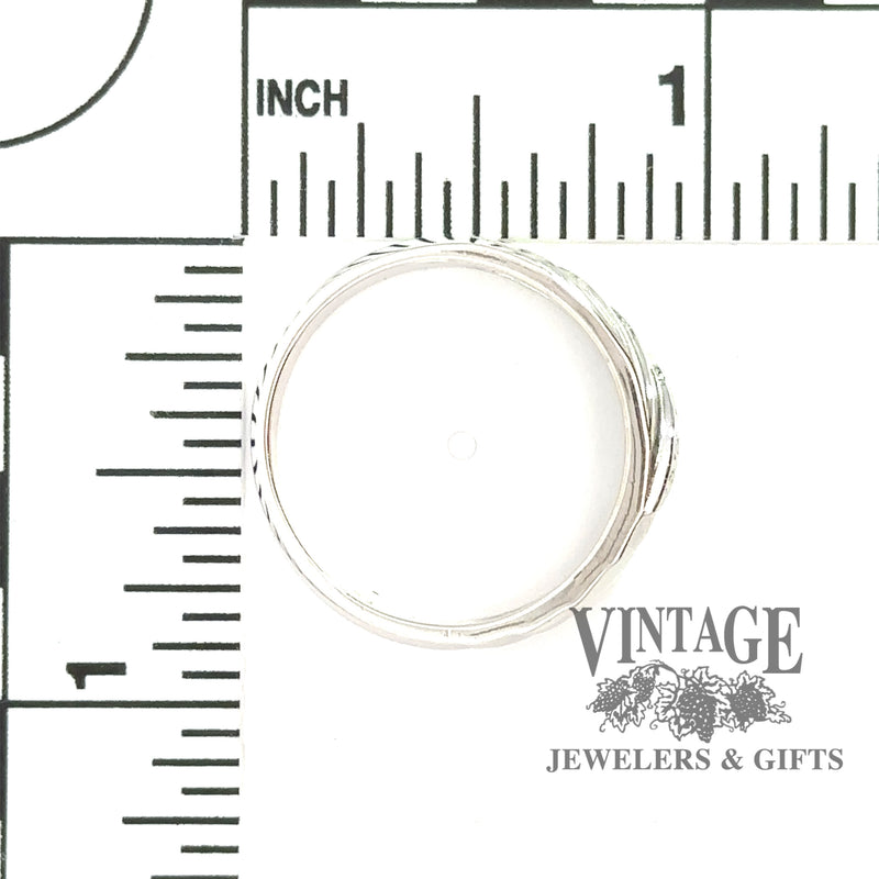 14 karat white gold marquise shape Illusion setting band with measurements