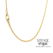 16" 1.3 mm 14 karat yellow gold loose rope chain