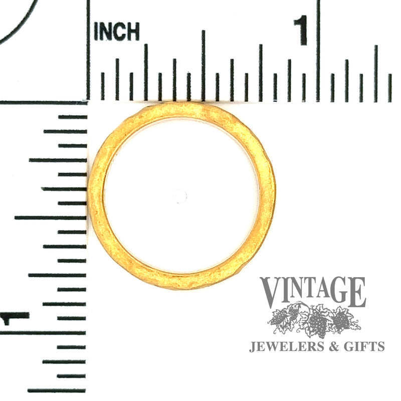 Hand forged 24K Gold Rustic Band, with measurments