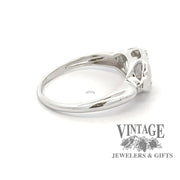 Floral and Triple Marquise Shaped Illusion Setting, 10KW gold band side