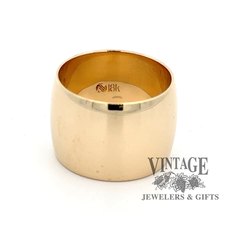 14mm Wide Domed 18K Yellow Gold