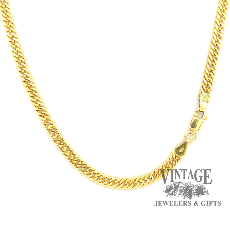 24” 18 karat yellow gold semi-solid Curb link Chain