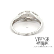 Floral and Triple Marquise Shaped Illusion Setting, 10KW gold band bottom