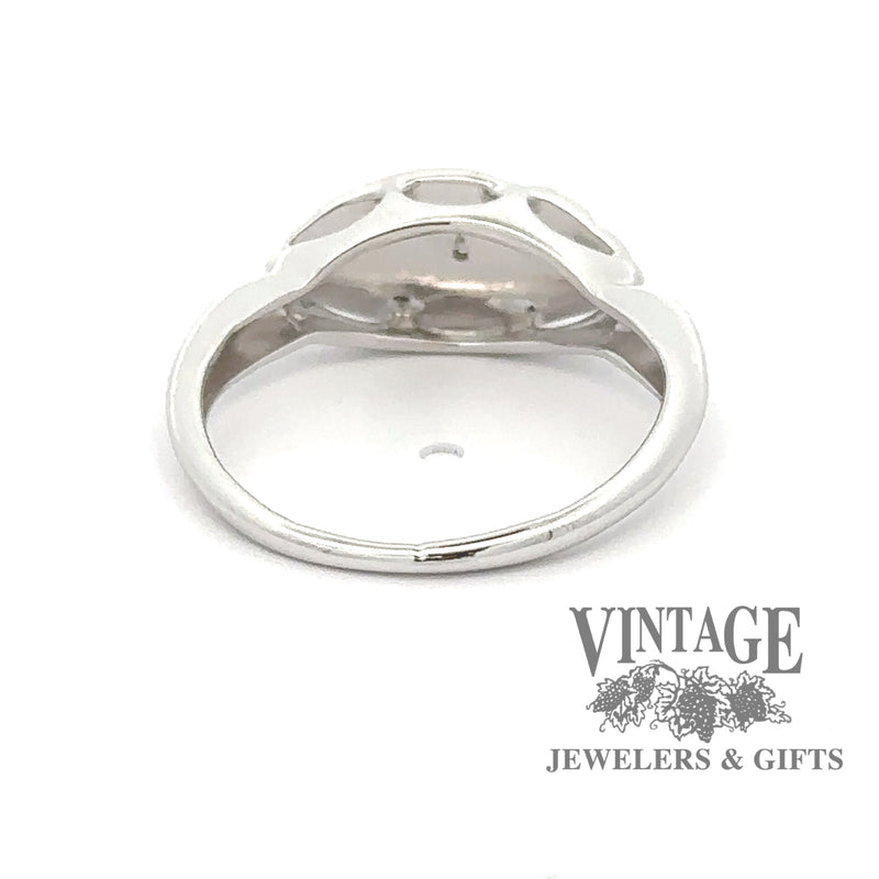 Floral and Triple Marquise Shaped Illusion Setting, 10KW gold band bottom