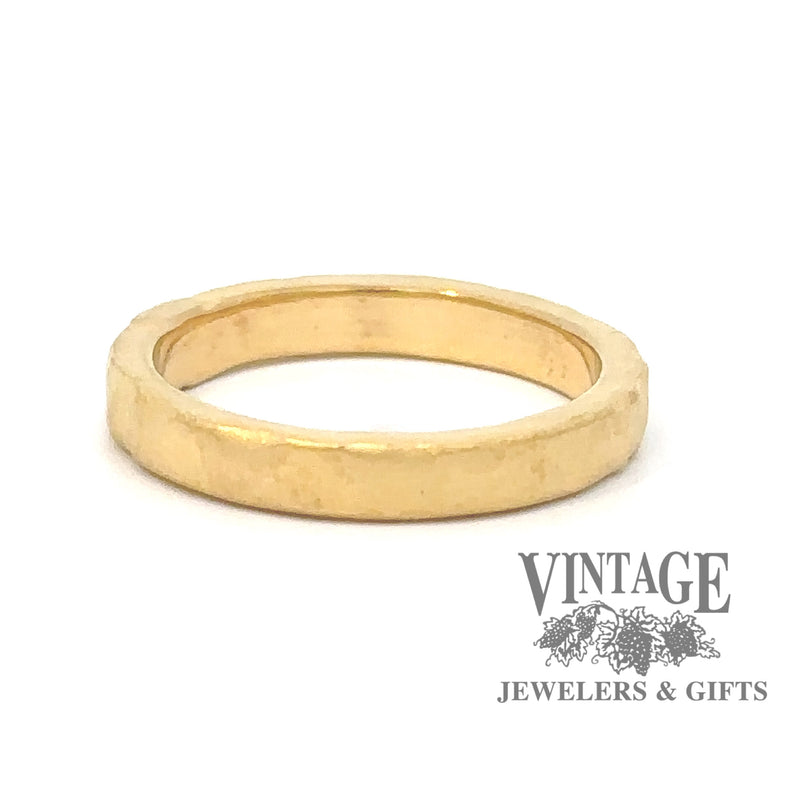 Hand forged 24K Gold Rustic Band