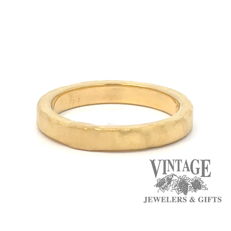 Hand forged 24K Gold Rustic Band