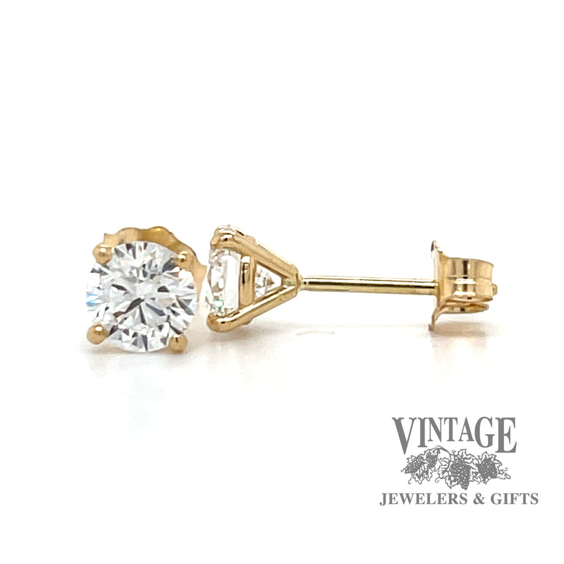 14 karat yellow gold 1.0ctw lab grown diamond  martini stud earrings