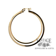 2mm Square Tubing U-Catch Hoop Earrings 14 Karat Yellow Gold side