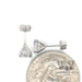14 karat white gold 2.0ctw round lab grown diamond stud earrings, shown with quarter for size reference