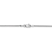 24" 14k white gold 1.25 mm diamond cut Spiga chain