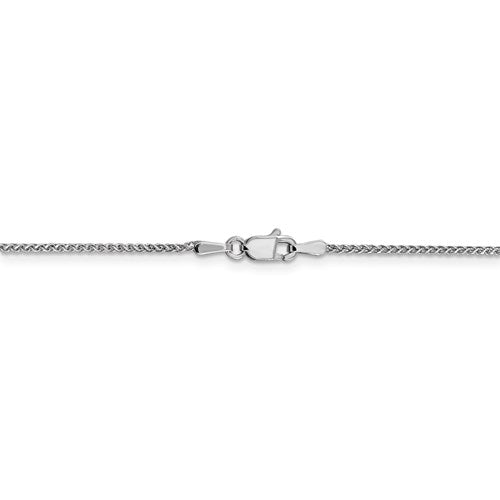 24" 14k white gold 1.25 mm diamond cut Spiga chain