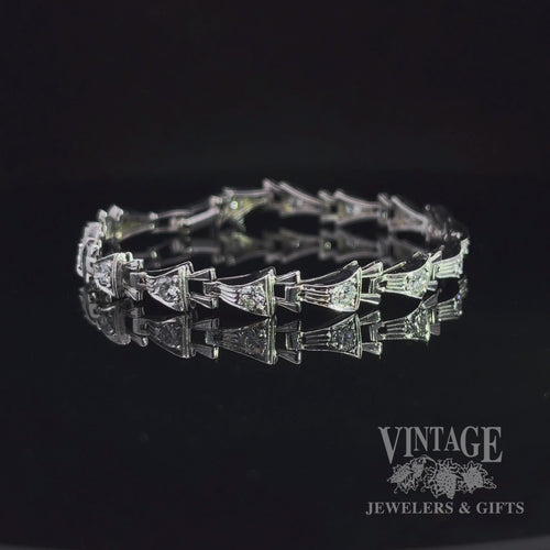Art deco 14KW gold and diamond bracelet video