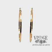 2mm Square Tubing U-Catch Hoop Earrings 14 Karat Yellow Gold video 