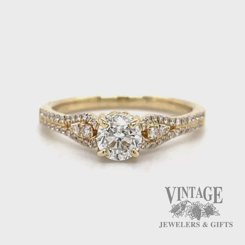 0.86 ctw natural diamond 14k gold engagement ring video
