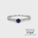 Petite blue sapphire and diamond 14k white gold ring video