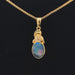 Black opal 14k yellow pendant with diamond accents video