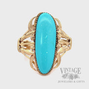 "Carlos White Eagle" Native American 14K Gold and Turquoise Cuff Bracelet Video