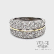 Diamond Pavé Multi-Row 14k Two Tone Gold Ring Video