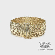 Mesh 14ky gold 7” wide bracelet Video