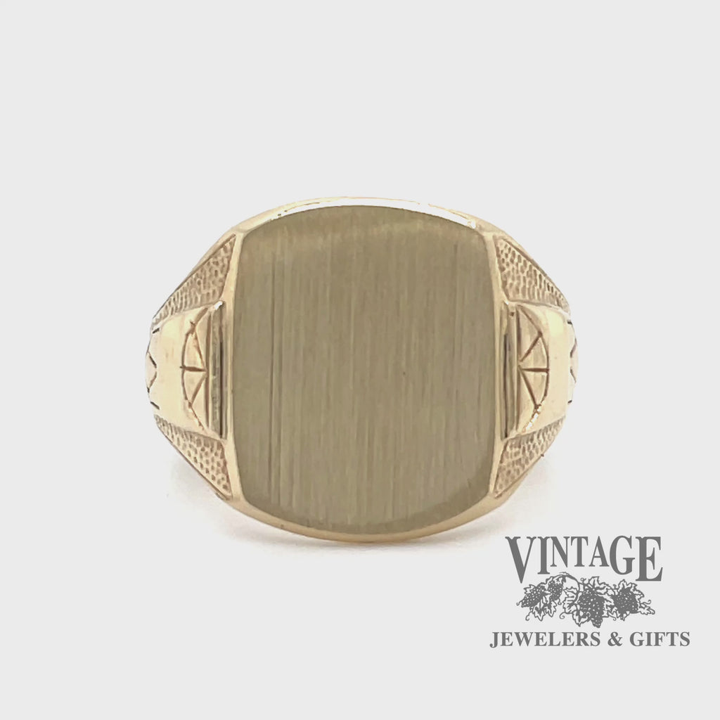 Vintage deco 10ky gold signet ring video