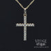 Diamond cross necklace in 14k yellow gold video