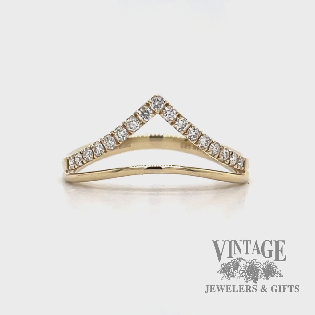 Chevron 14ky gold and diamond ring video