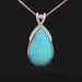 Blue/green opal 14k white gold and diamond pendant Video