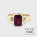 1.5ct garnet with diamond accents in 14k yellow gold ring video