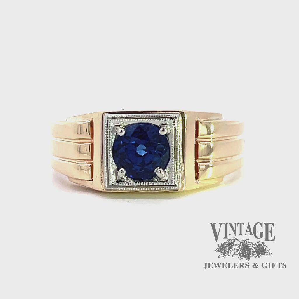 1.6 carat royal blue natural sapphire 14ky gold ring video