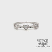 Diamond set heart pattern 14kw gold ring video