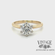 Revolving video of 14 karat yellow gold 1.13 ct H-VS1 lab grown diamond solitaire ring