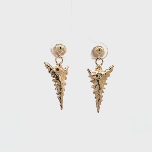 Arrowhead 14k gold drop earrings video