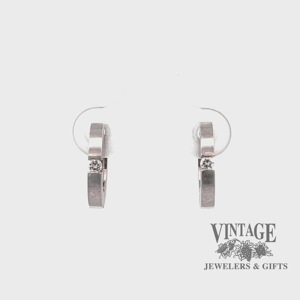 Contemporary 18kw gold and diamond clip earrings video