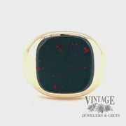Blood stone antique 9k gold signet ring video