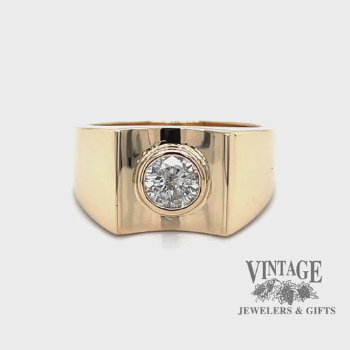 Bezel set 14ky gold ring video