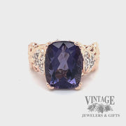 Amethyst & diamond 14k rose gold ring video