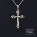 Diamond and 14ky gold cross necklace side