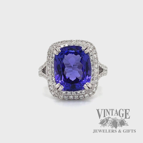 White gold tanzanite diamond ring video
