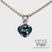 Heart shaped natural sapphire and diamond 14k white gold pendant video