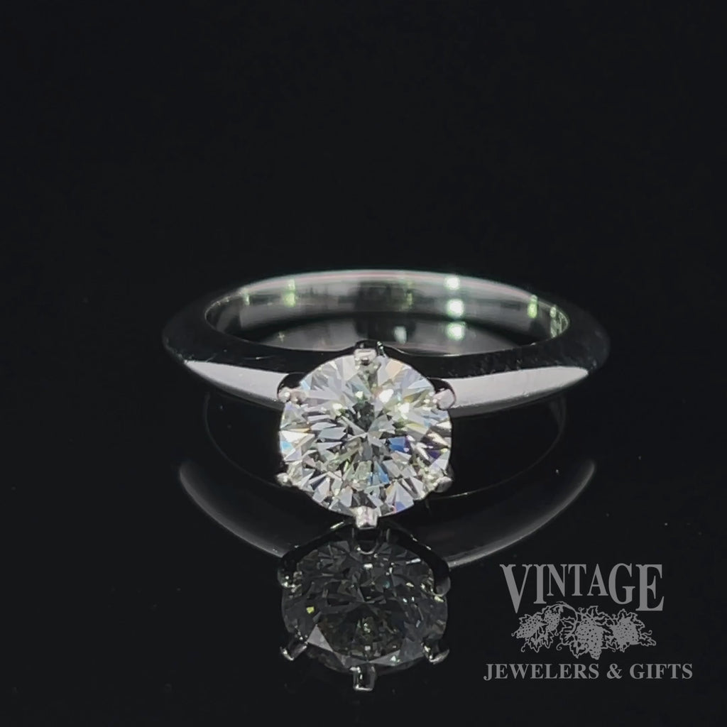 Estate Tiffany and Company platinum and diamond solitaire ring video.