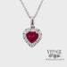 Heart shaped natural ruby and diamond 14KW gold pendant video