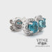 2.91 CTW natural blue zircon and diamond 18kw stud earrings video