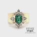 Emerald and diamond 14ky gold tapered ring video